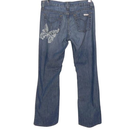 Calvin Klein Low Rise Flare Butterfly 2000s Y2K 4 - Picture 1 of 8